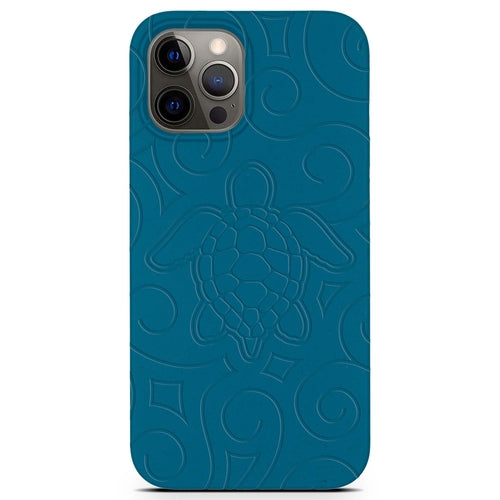 Ocean Turtle -  Biodegradable phone case - Ocean Blue and Black (TL)