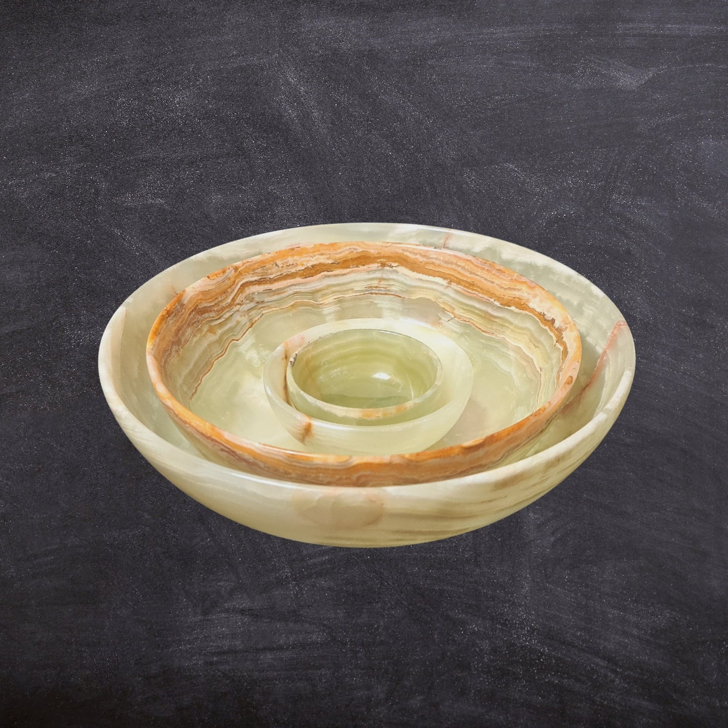 Onyx Kristall Schale, Himalaya Onyx, Natursteinschale Marmorschale, (ES)