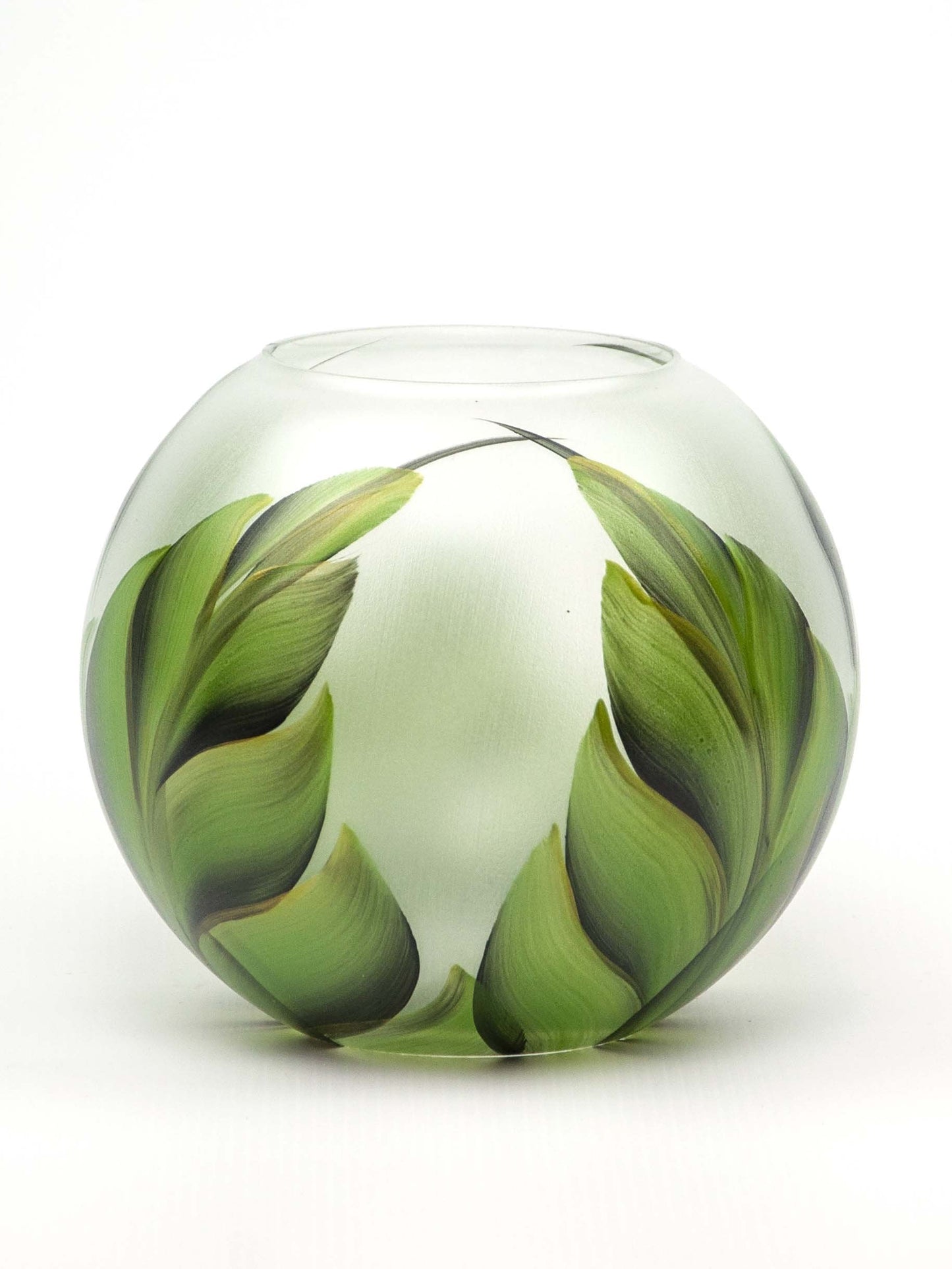 Handpainted Glass Vase for Flowers | Painted Art Glass Vase | Interior (CA)