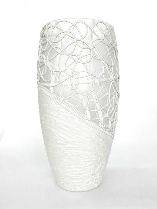 Handpainted Glass Vase for Flowers | Painted Art Glass Oval Vase | (CA)
