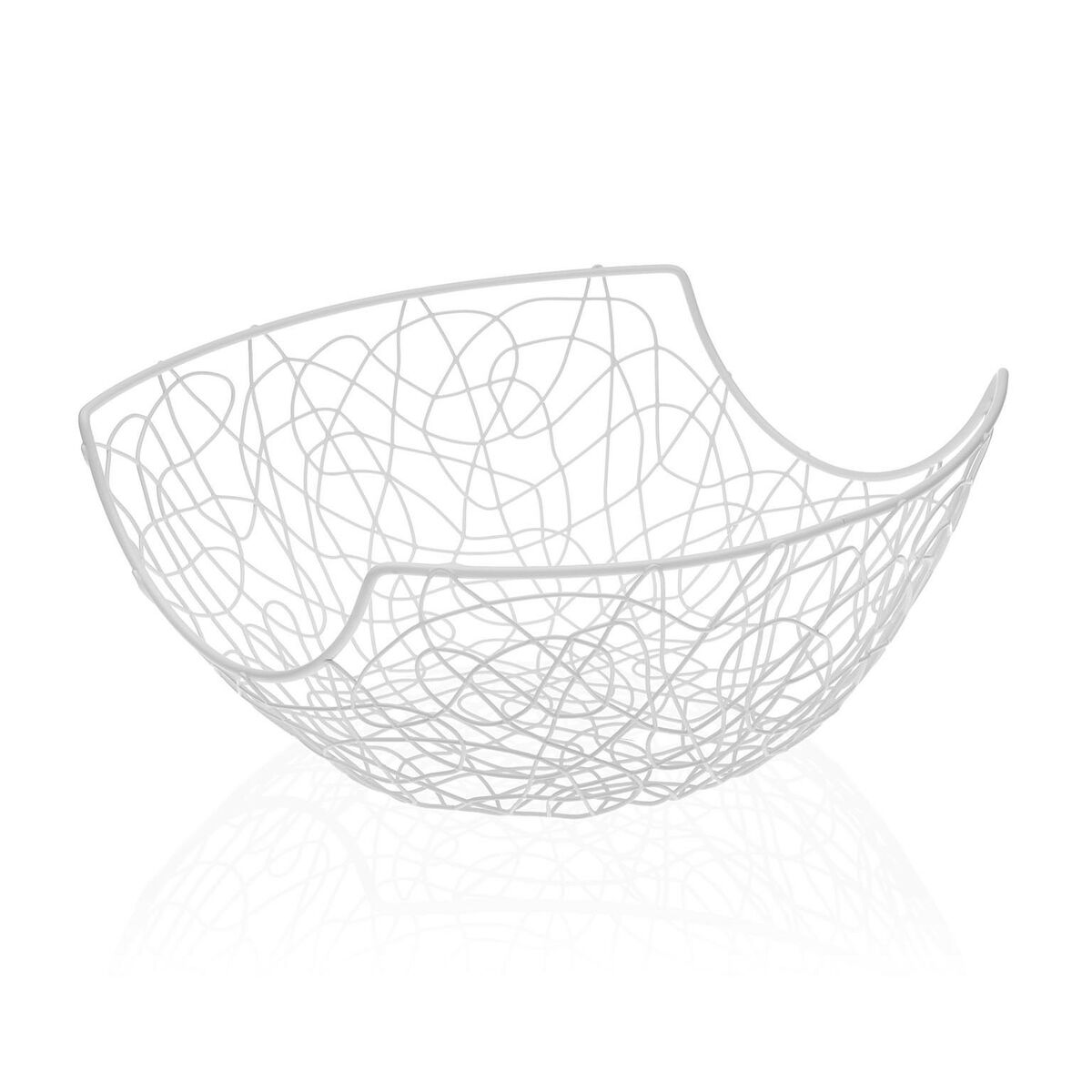 Fruit Bowl Versa White Metal Steel (28 x 12 x 28 cm) (BB)