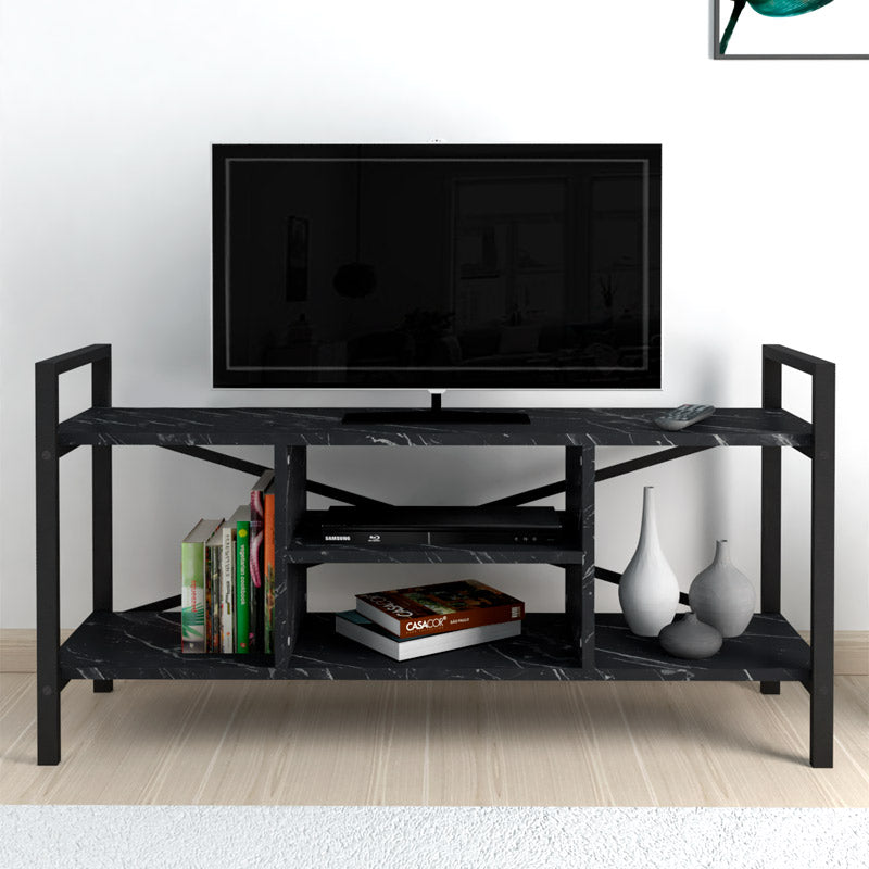 TV Stand CARLOS Black Marble Effect (CB)