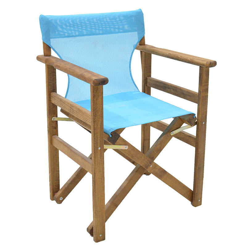 Folding Garden Armchair SPACE Walnut Light Blue 61x51x86cm Set 2 pcs. (CB)