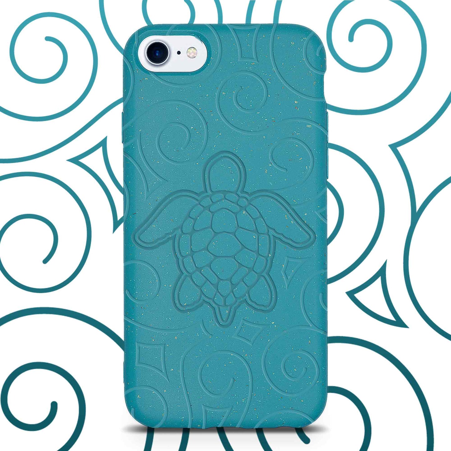 Ocean Turtle -  Biodegradable phone case - Ocean Blue and Black (TL)