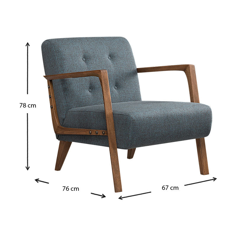 Armchair BUCKINGHAM Blue - Brown 67x76x78cm (CB)
