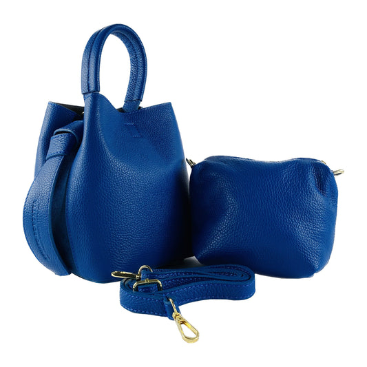 RB1006CH | Borsa a Secchiello con Pochette in Vera Pelle Made in (OT)