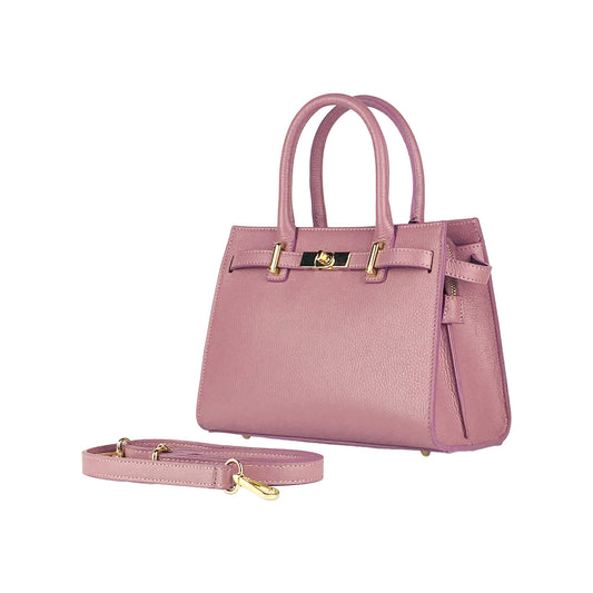 RB1016AZ | Borsa Donna a Mano in Vera Pelle Made in Italy con tracolla (OT)