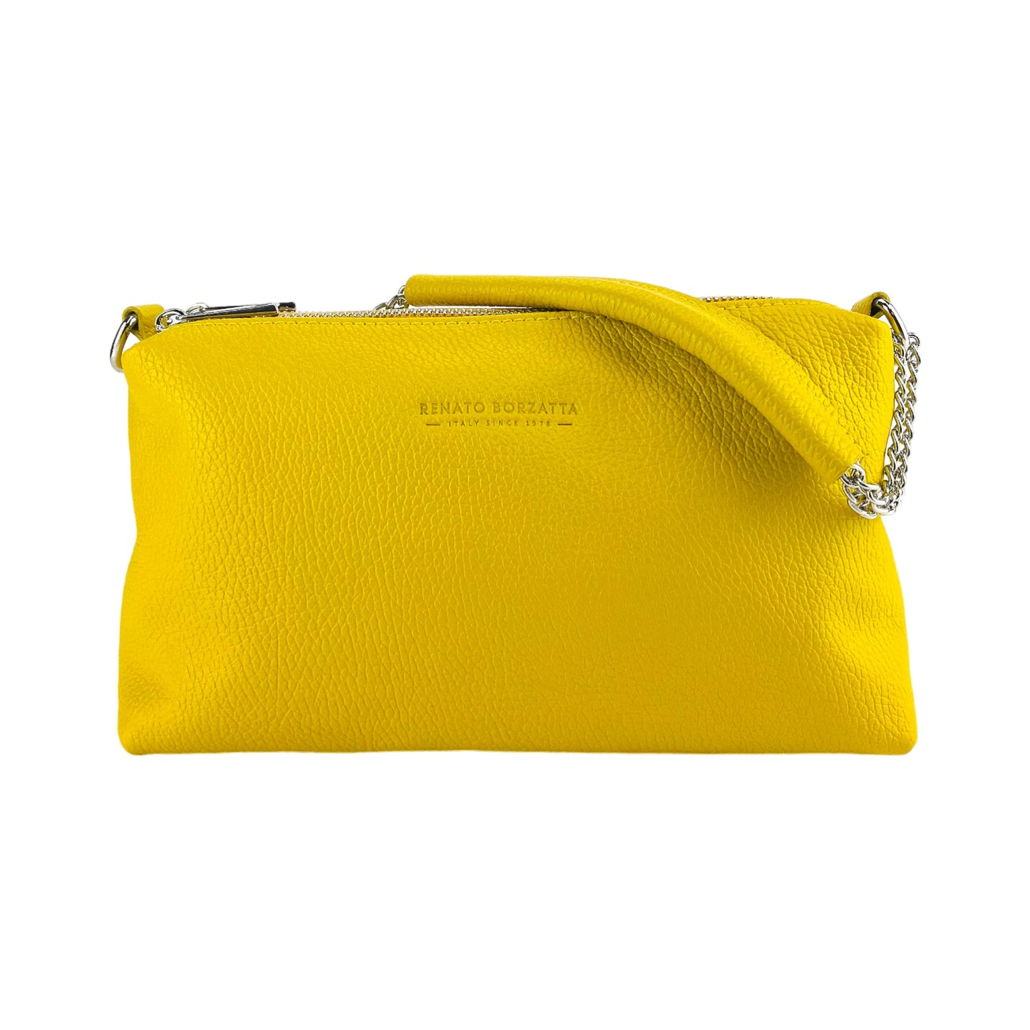 RB1025R  | Borsa Donna a Mano con doppia lampo in Vera Pelle Made in (OT)