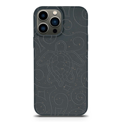 Ocean Turtle -  Biodegradable phone case - Ocean Blue and Black (TL)