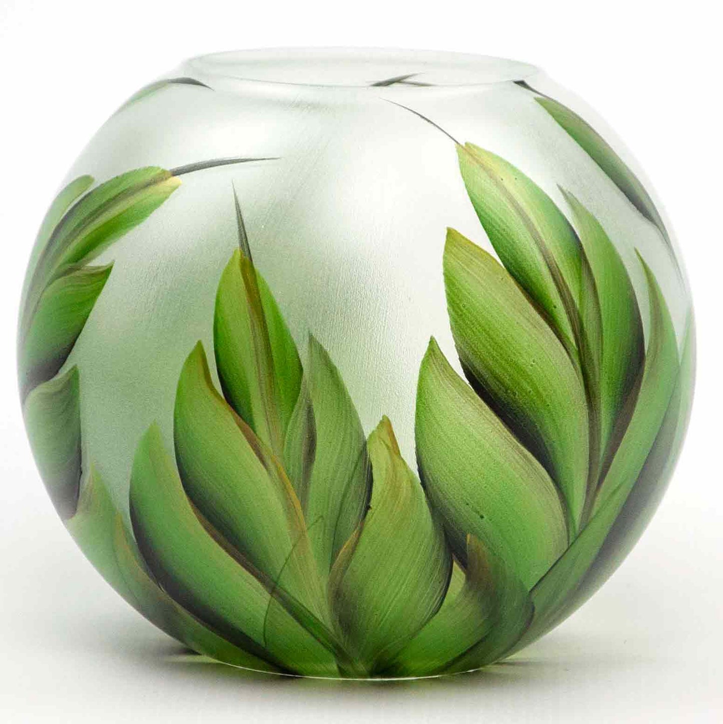 Handpainted Glass Vase for Flowers | Painted Art Glass Vase | Interior (CA)