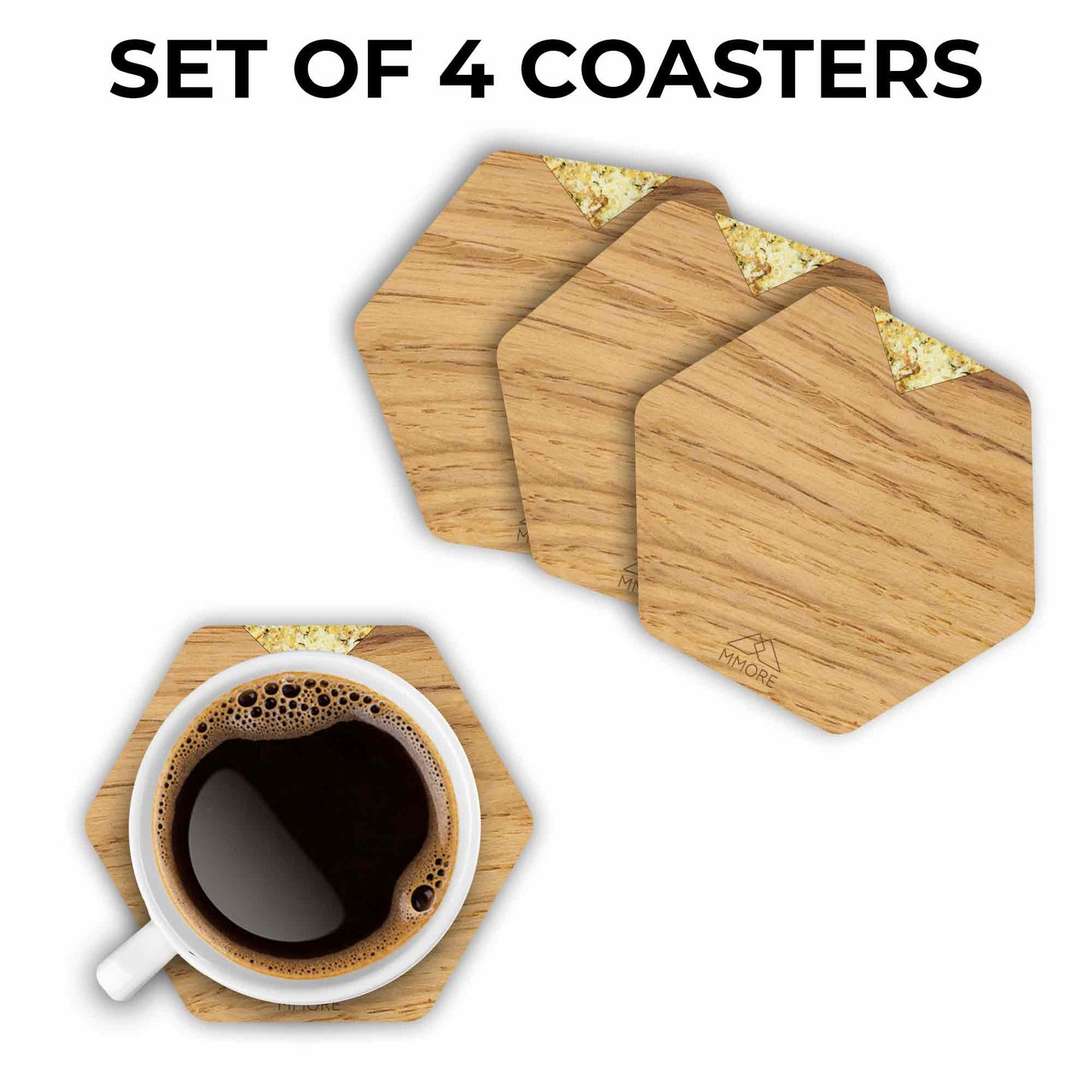 Wooden Coasters - Oak / Set of 4 coasters (TL)
