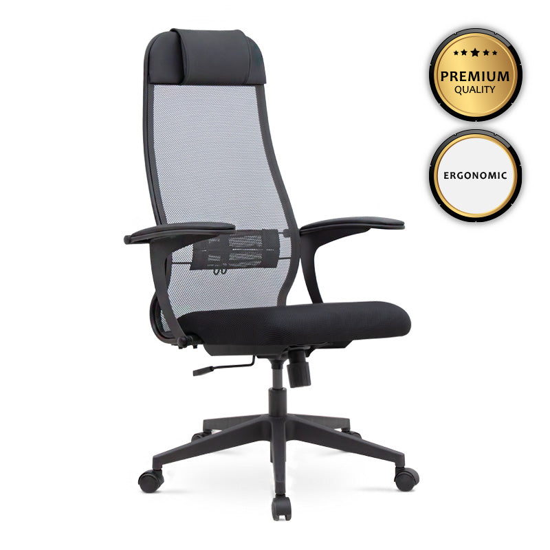 Office Chair JUSTIN Black/Grey 66,5x70x111,8/133cm (CB)