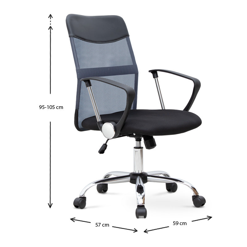 Office Chair YANICK Grey - Black 59x57x95/105cm (CB)