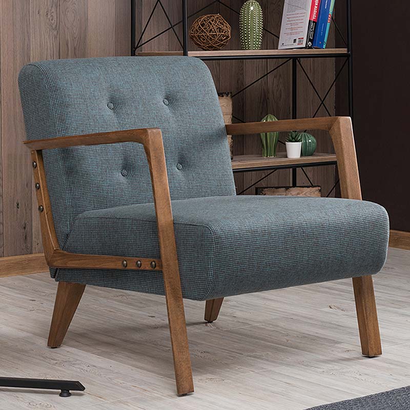 Armchair BUCKINGHAM Blue - Brown 67x76x78cm (CB)