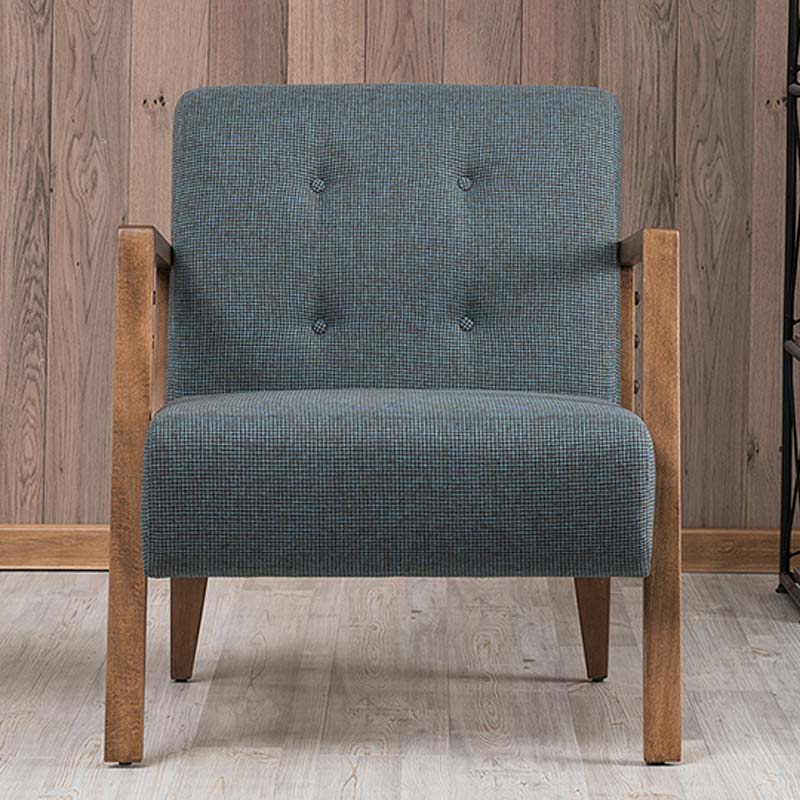 Armchair BUCKINGHAM Blue - Brown 67x76x78cm (CB)