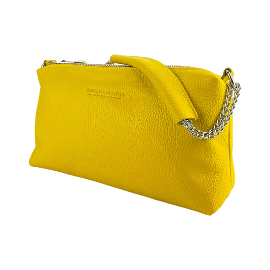 RB1025R  | Borsa Donna a Mano con doppia lampo in Vera Pelle Made in (OT)
