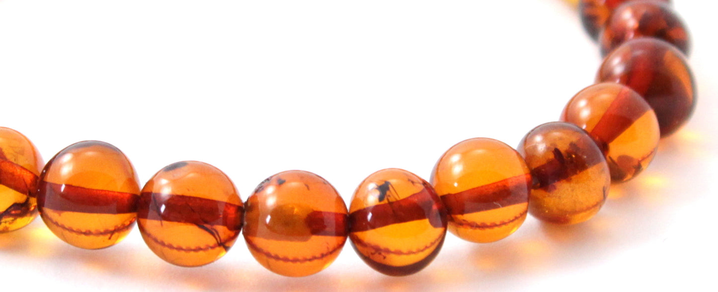 Amber Stretch Bracelet for Women or Men Cognac Brown (PC)