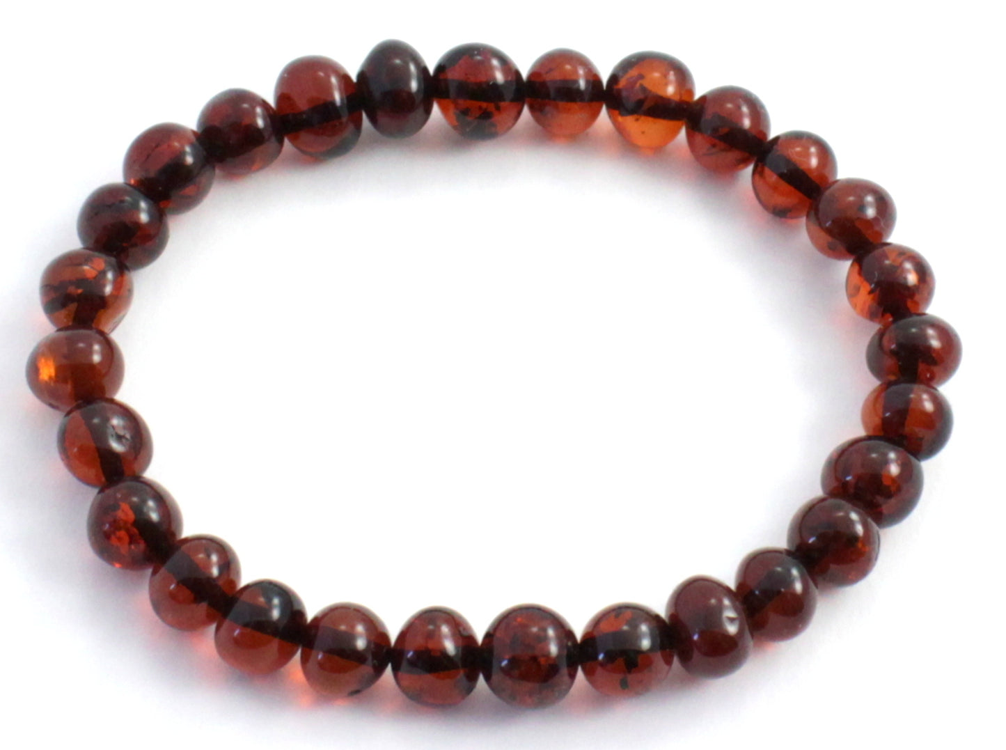 Baltic Amber Stretch Bracelet for Women Cherry Black Color (PC)