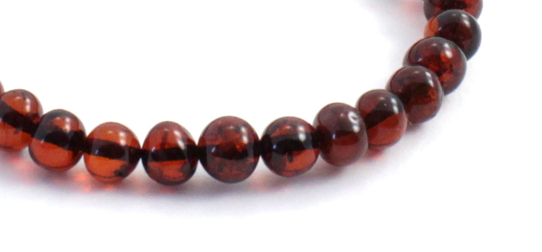 Baltic Amber Stretch Bracelet for Women Cherry Black Color (PC)