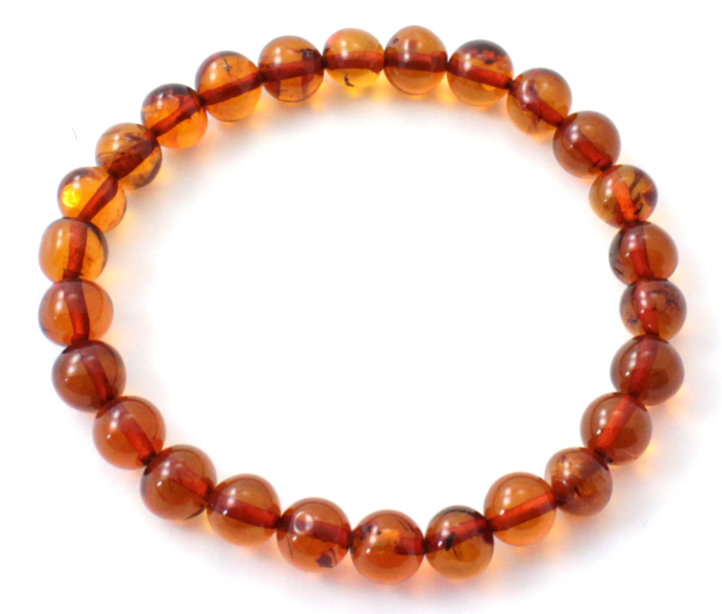 Amber Stretch Bracelet for Women or Men Cognac Brown (PC)